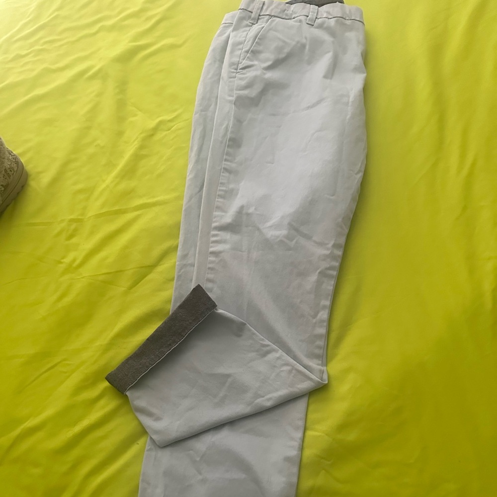 Denim&Co Light Gray Cuffed Chinos